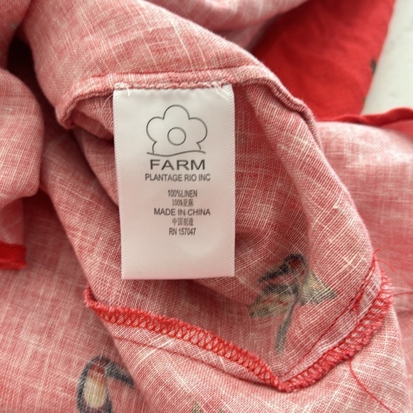 Farm Rio Red Linen Mini Dress Size S - Picture 7 of 7